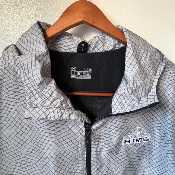 Under Armour Mens Jacket L Gray Pullover Rain All weather Gear Windbreaker Army - Picture 10 of 16